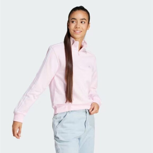 Adidas Women's W 3S FT QZ Light Pink 1/4 Zip Sweater XS NWT - Picture 3 of 7